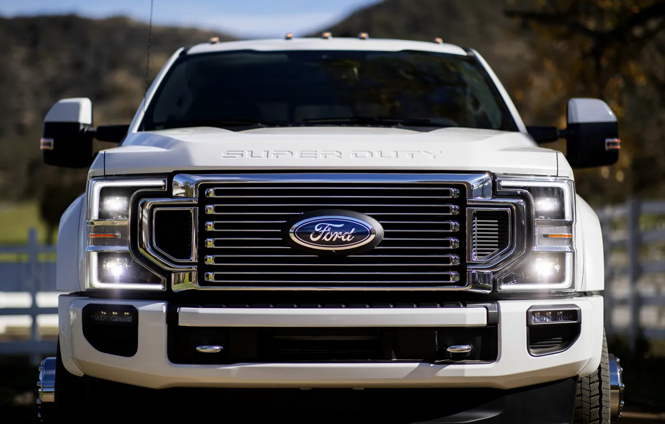Photo wallpaper Ford, front view, pickup, Super Duty, F-450, Limited, 2019, F-series