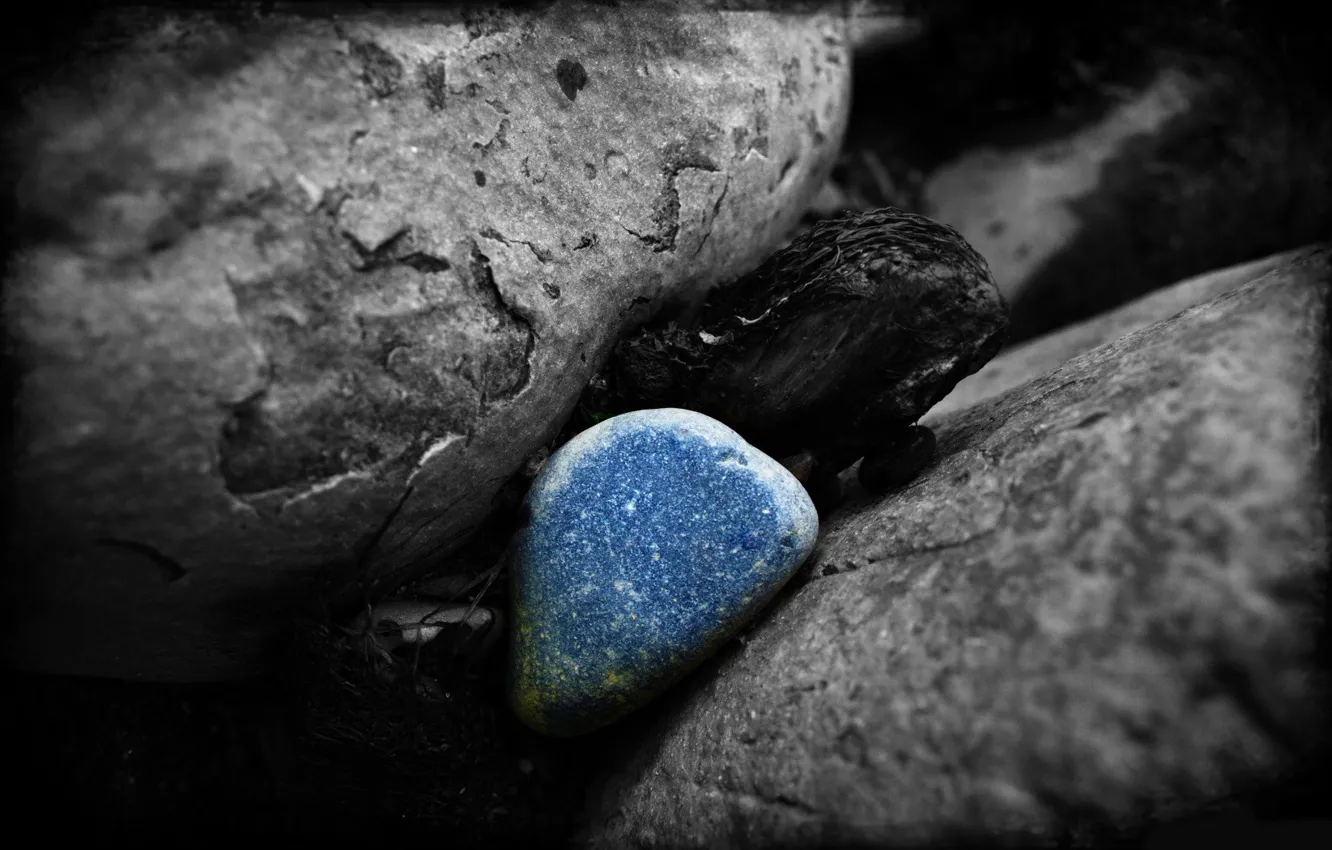 Photo wallpaper stones, color, black and white