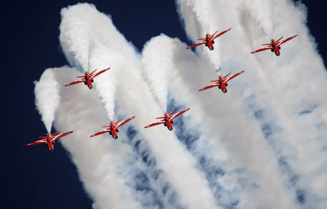 Photo wallpaper flight, smoke, red, aerobatic team