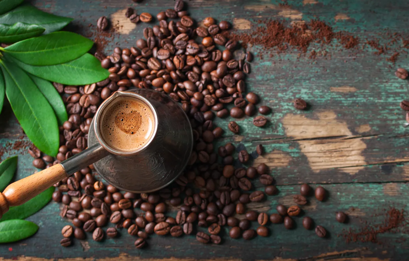Photo wallpaper coffee, grain, coffee beans, Turk