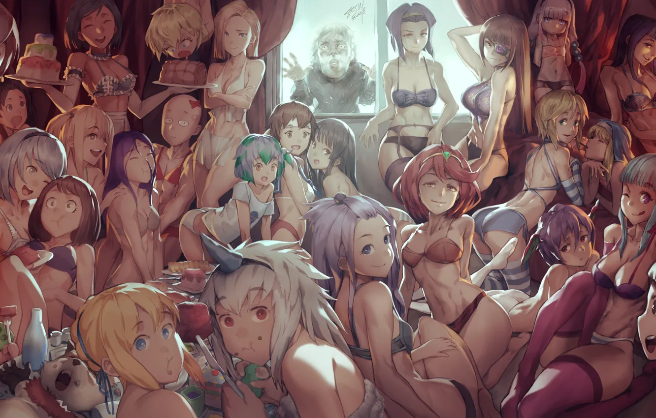 Photo wallpaper game, Fate Stay Night, boobs, breast, anime, tits, asian, manga