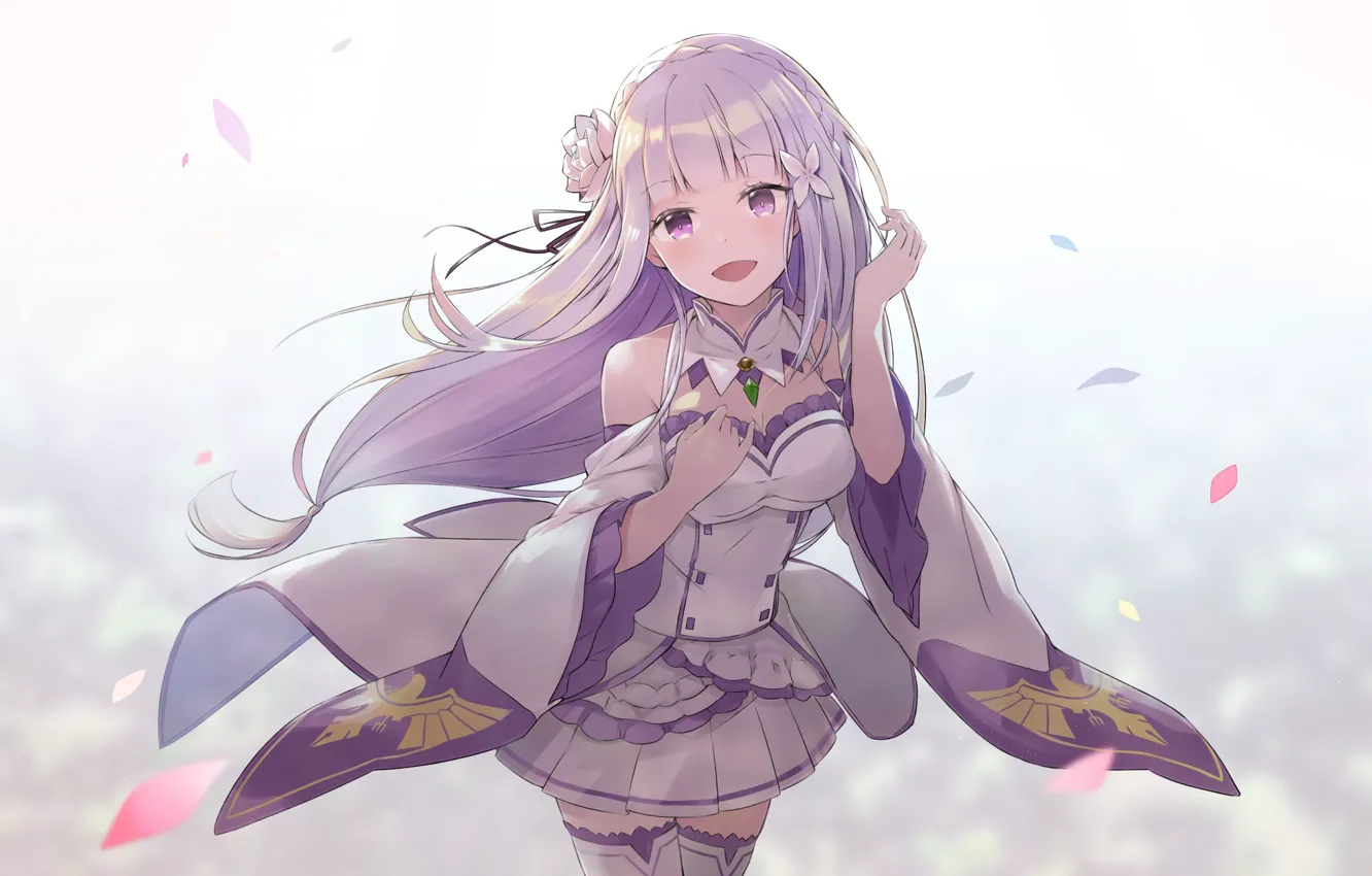 Photo wallpaper girl, smile, Emilia, From scratch, Re Zero Kara Hajime Chip Isek Or Seikatsu, Life In …