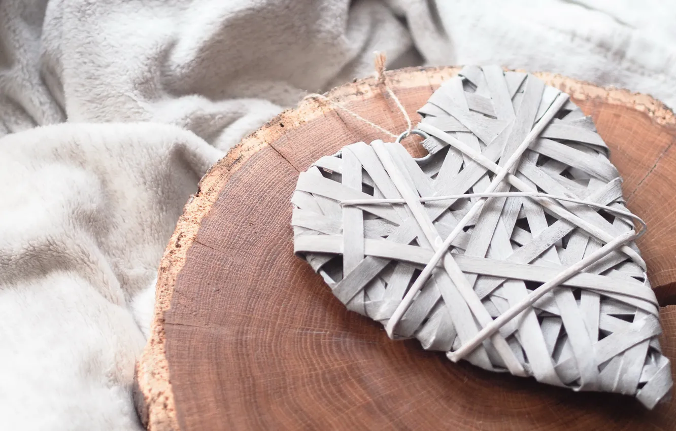 Photo wallpaper winter, trees, love, heat, heart, love, plaid, heart