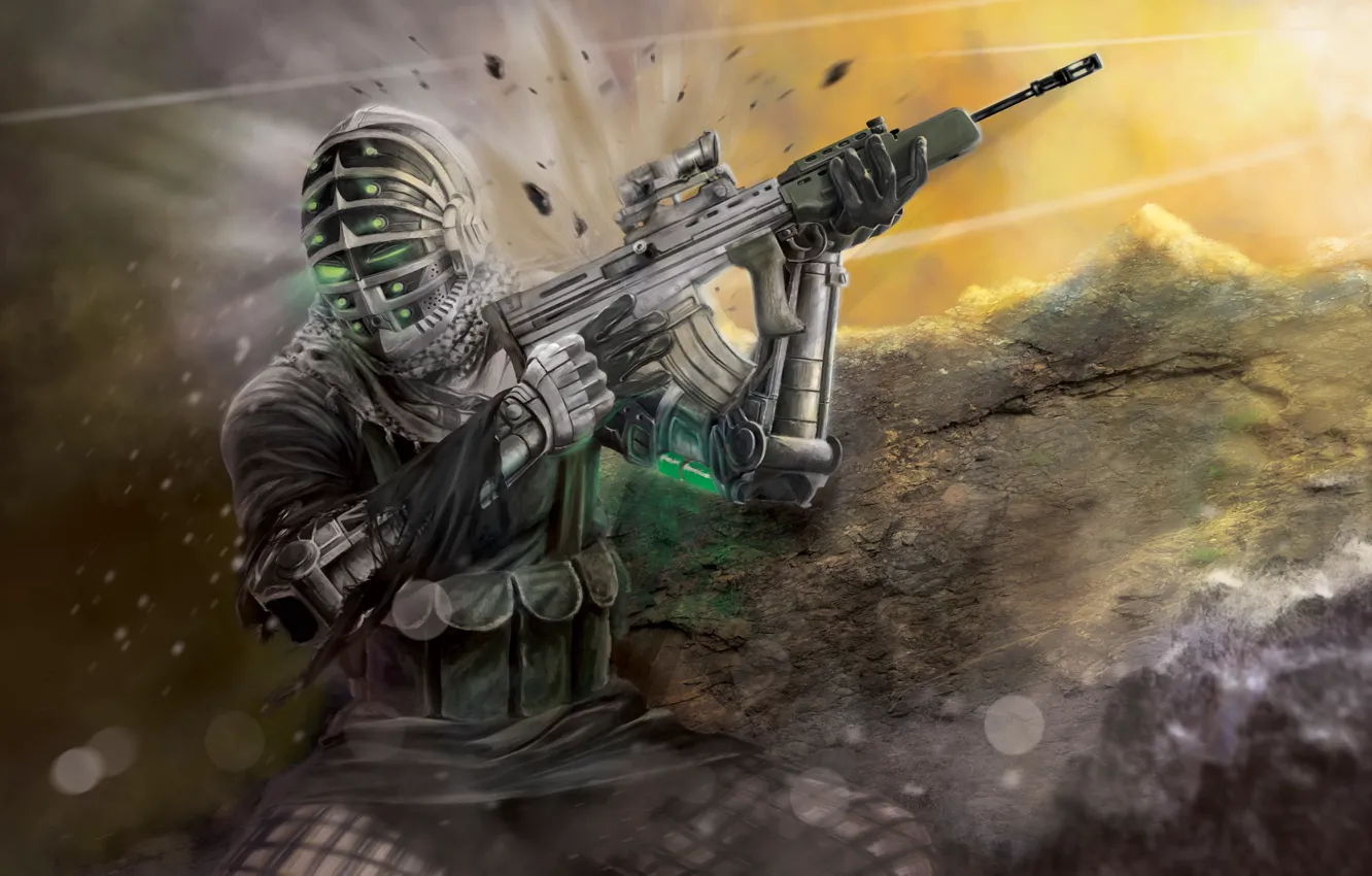 Photo wallpaper the explosion, fragments, weapons, equipment, Codename JULIET