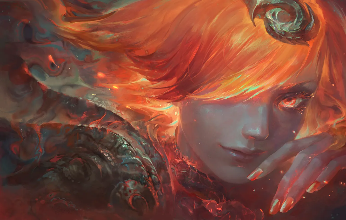 Photo wallpaper lights, fire, art, Lux, League of Legends, LoL, Lady of Luminosity, Elementalist