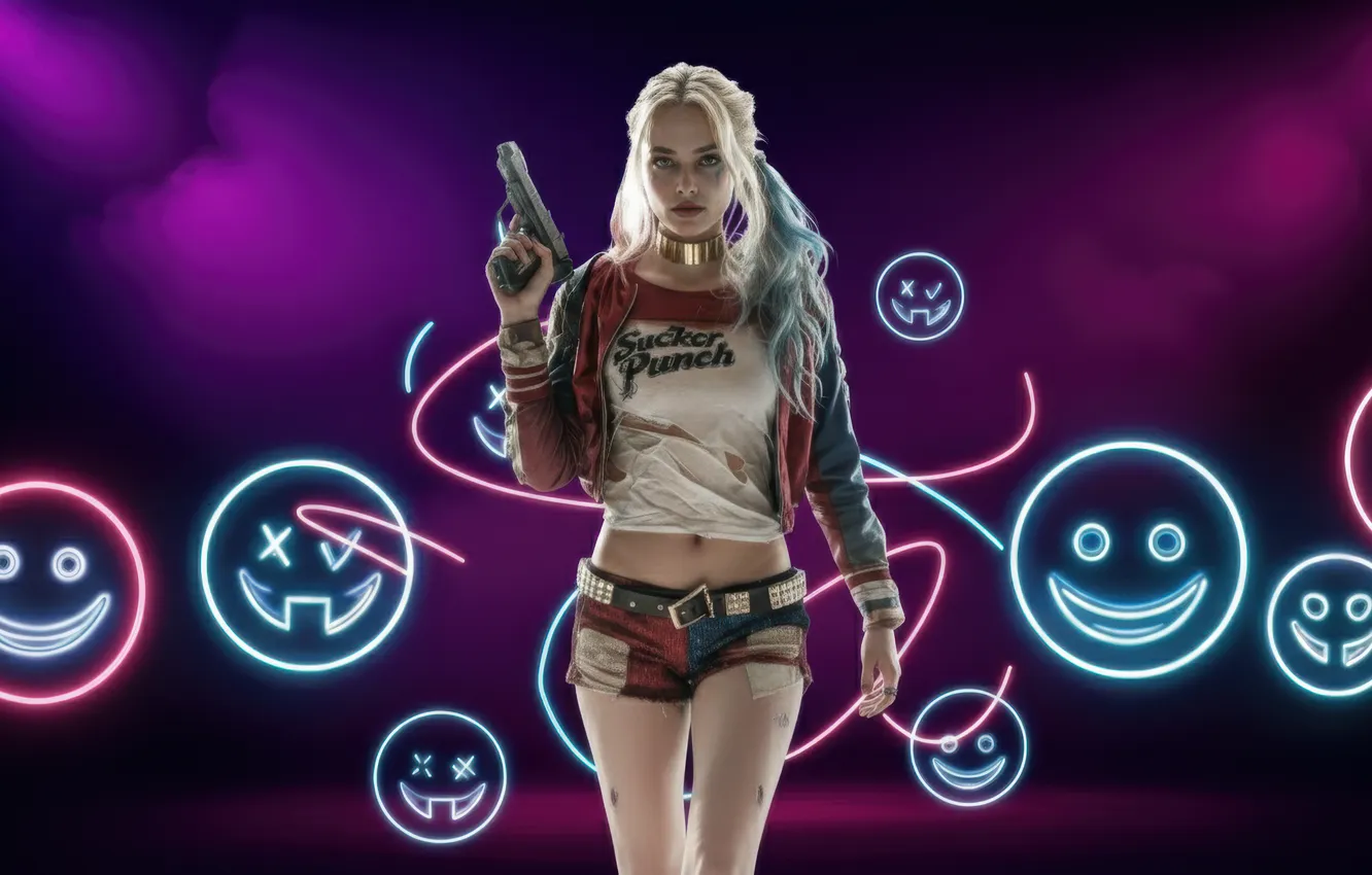 Photo wallpaper harley quinn, icon, action