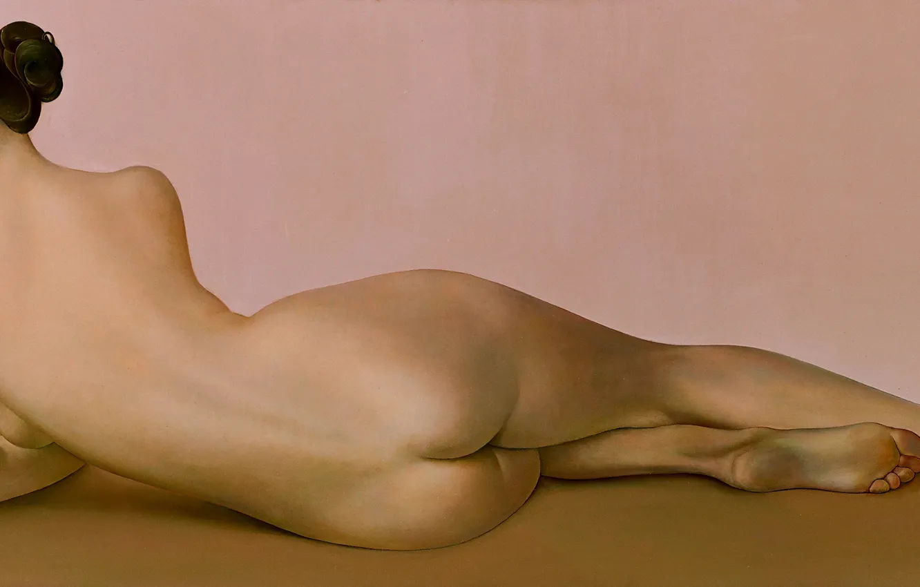 Photo wallpaper ass, woman, naked, back, 2007, heel, Muse, Figurative painting