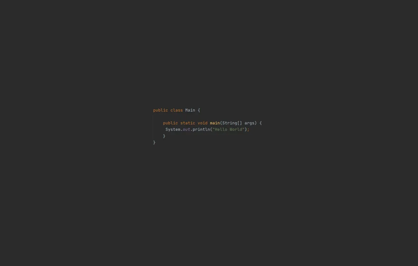 Photo wallpaper minimalism, dark, Java, Programming