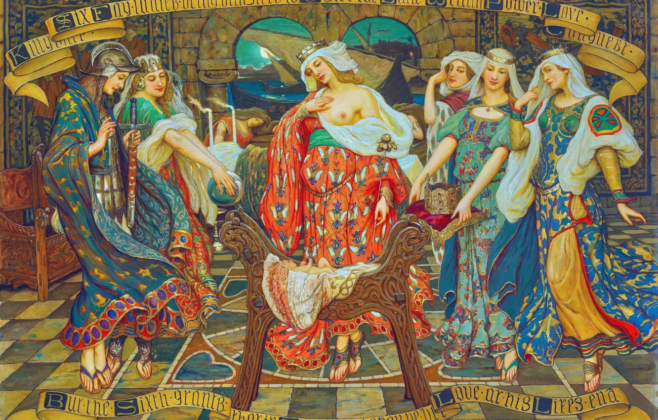 Photo wallpaper girl, picture, baby, American, American artist, The birth of the Dane Ogier, Robert Van Vorst …