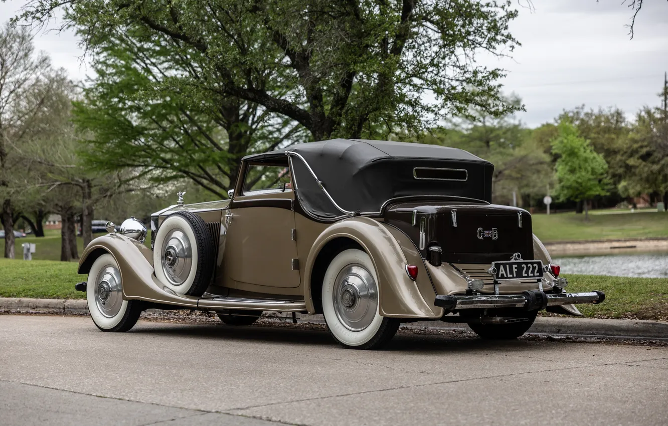 Photo wallpaper Continental, Rolls-Royce, Phantom II, retro cars, 1933, Drophead Coupe, Retro Cars, by Thrupp & Maberly