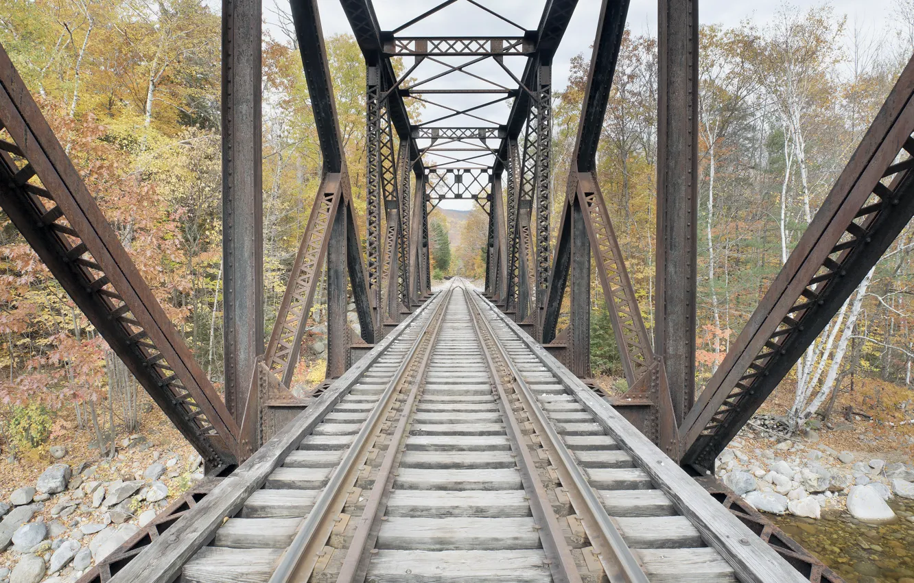 Photo wallpaper bridge, background, railroad