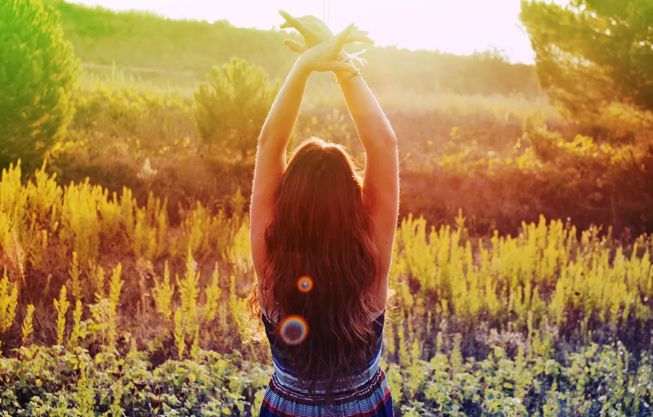 Photo wallpaper girl, light, color