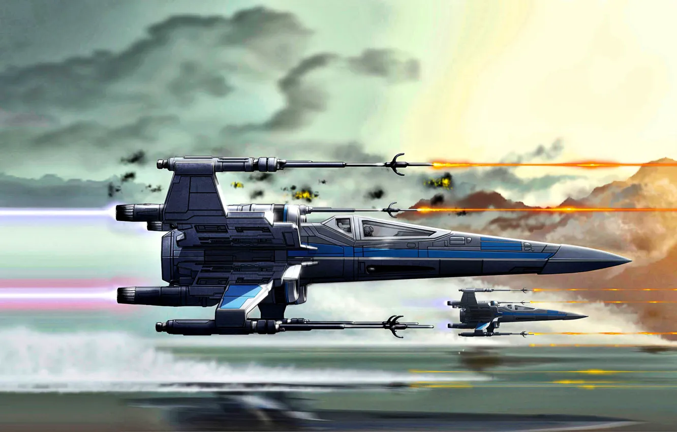 Photo wallpaper Star Wars, X-wing, T-65, the best fighter of the Rebel Fleet, Rebel Alliance, space fighter