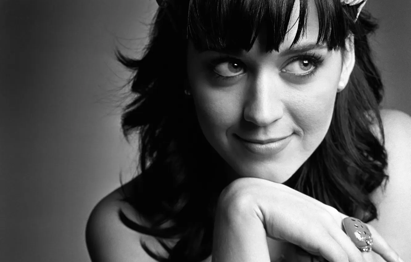 Photo wallpaper eyes, Katy Perry, Katy Perry, black and white, Perry, Katie, Perry, Katie
