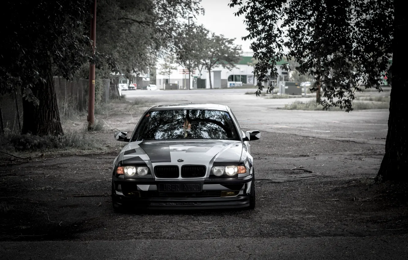 Photo wallpaper BMW, Tuning, BMW, winter, Alpina, E38, 740il, arctic camo