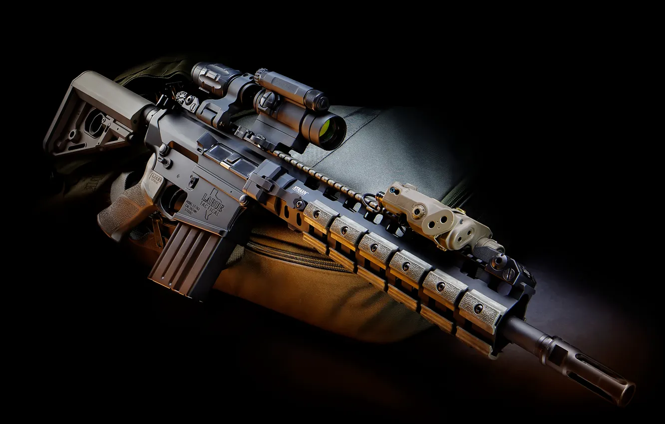 Photo wallpaper Gun, military, Assault Rifle, Scope, laser system