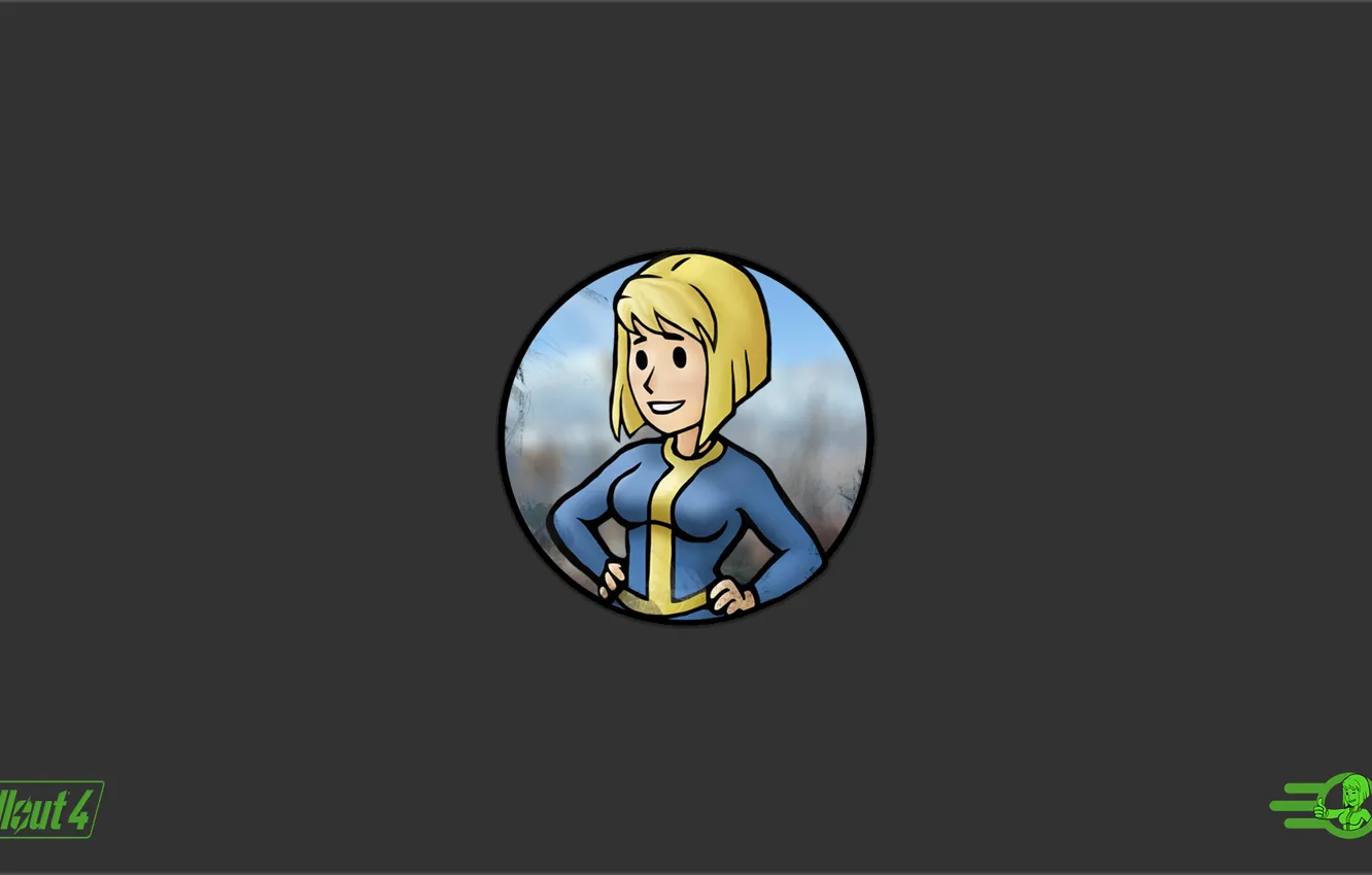 Photo wallpaper background, the game, minimalism, fallout 4, vault-girl