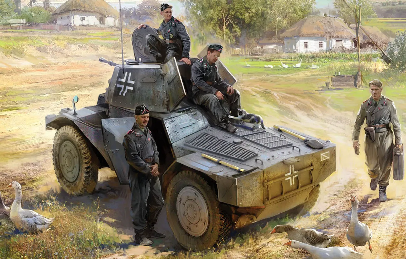 Photo wallpaper Panhard 178, Pz.Spah.204(f), Armored reconnaissance vehicle P204(f), armored reconnaissance vehicle 204, reconnaissance armored car, model …
