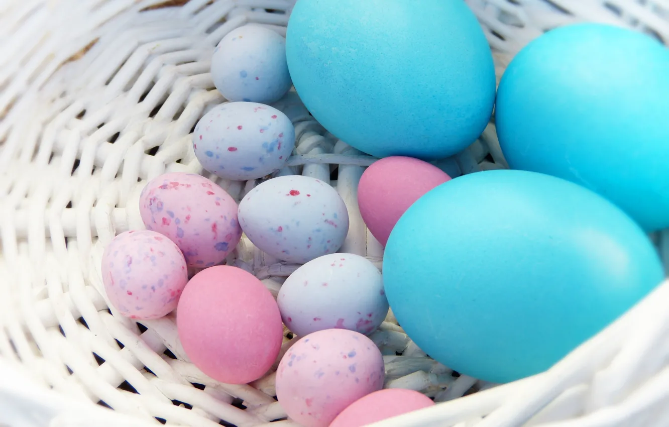 Photo wallpaper holiday, eggs, spring, blue, Easter, small, pink, light background