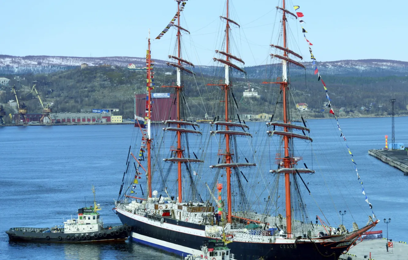Photo wallpaper sailboat, bark, Sedov