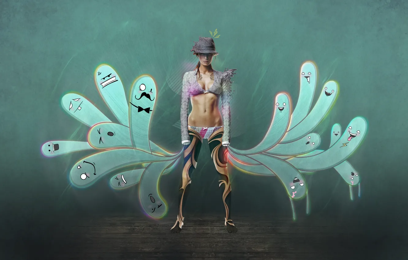 Photo wallpaper girl, hands, fingers