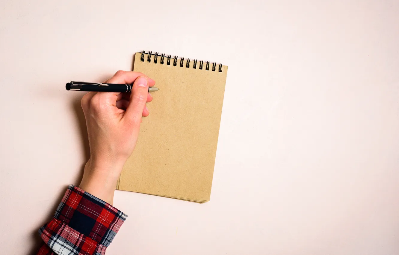 Photo wallpaper hand, notes, ideas, blank