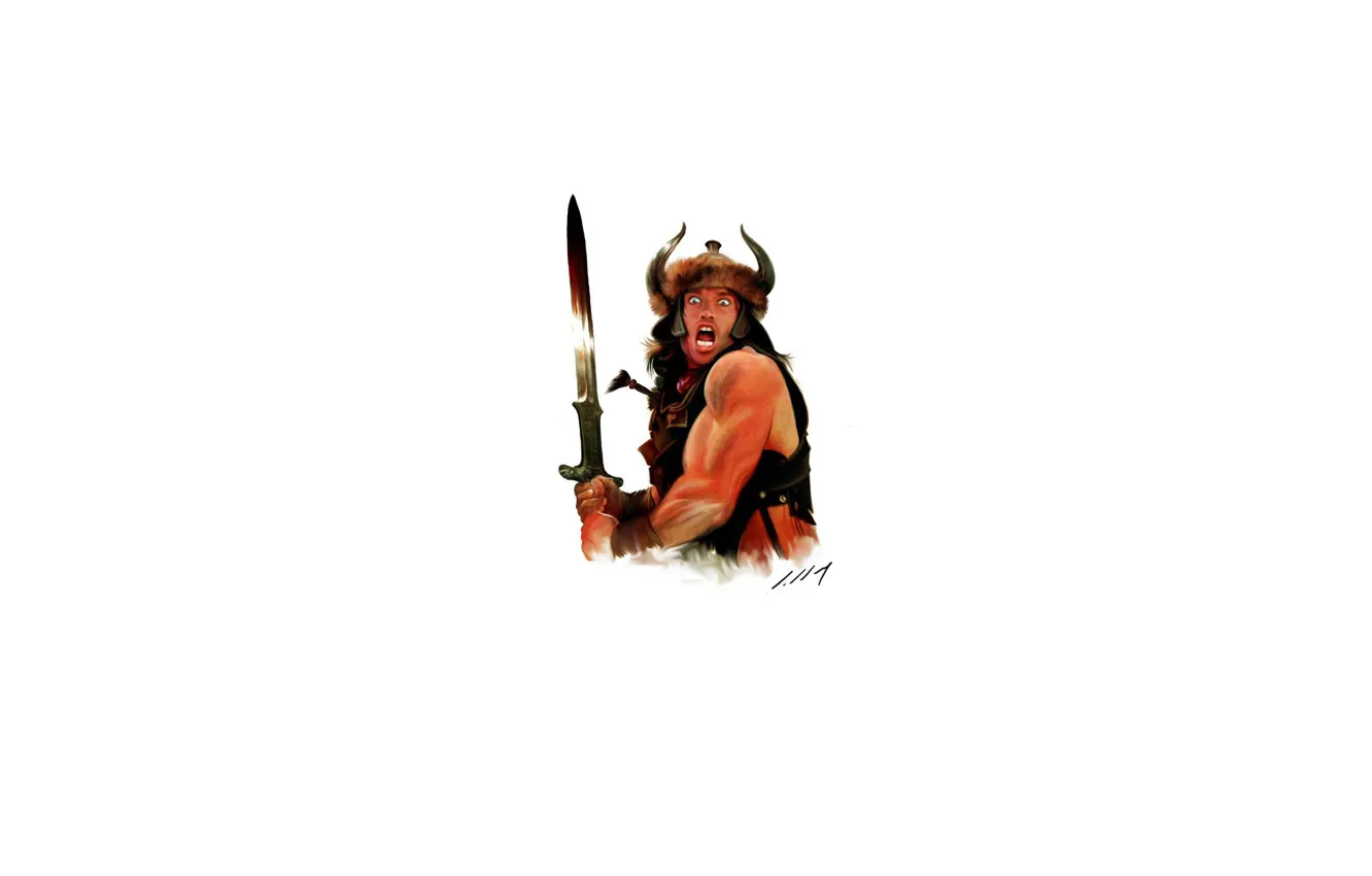 Photo wallpaper sword, helmet, Conan the barbarian