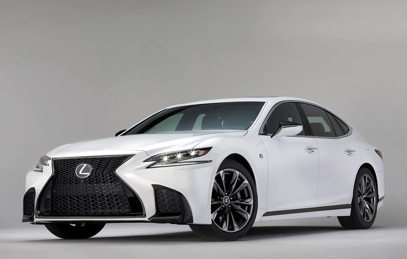 Photo wallpaper car, Lexus, logo, Lexus LS 500 F SPORT