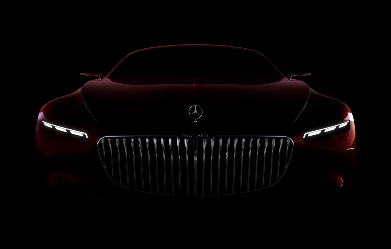 Photo wallpaper car, wallpaper, Mercedes, red, black, Maybach, beauty, comfort