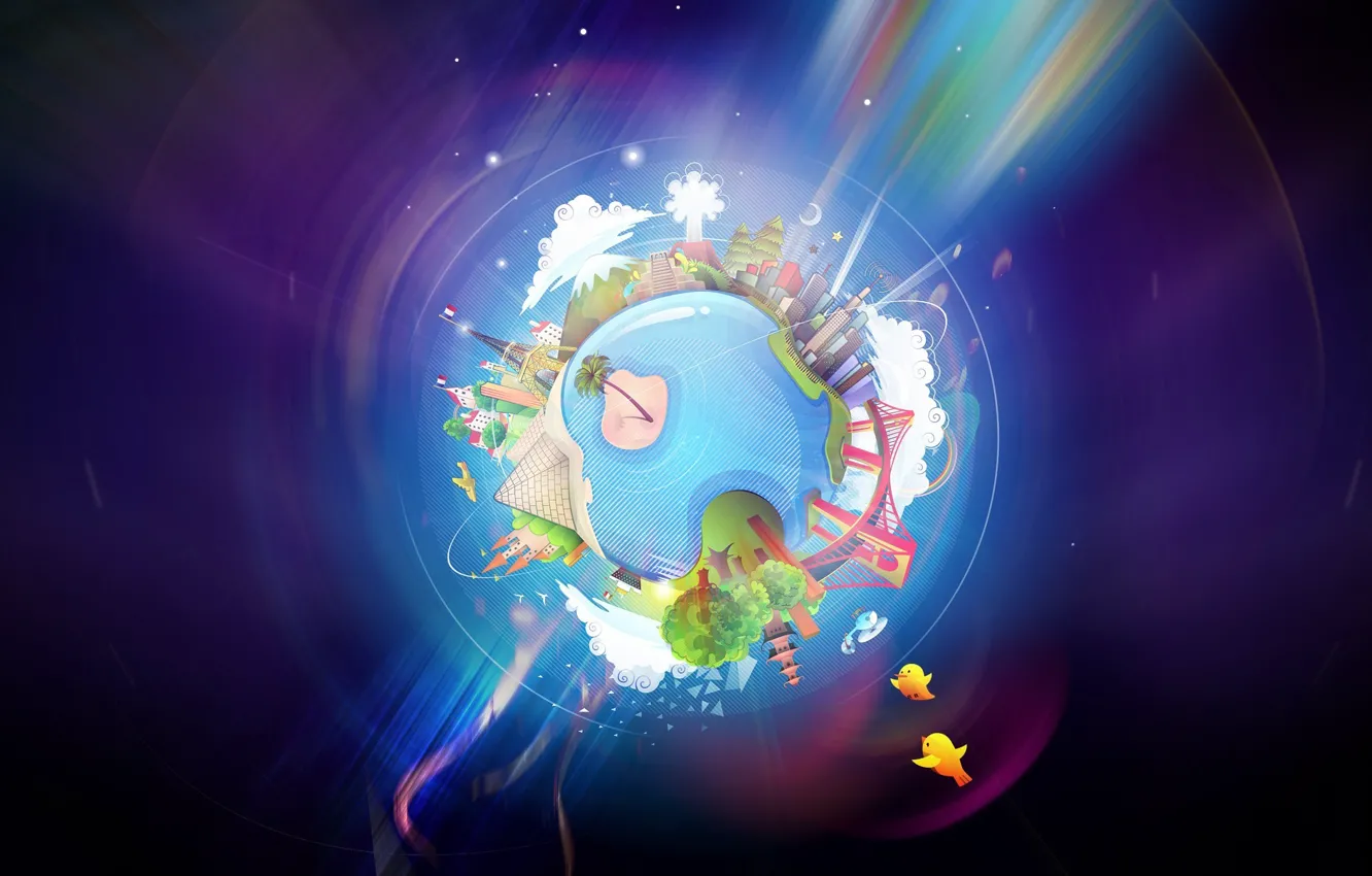 Photo wallpaper the world, planet, home