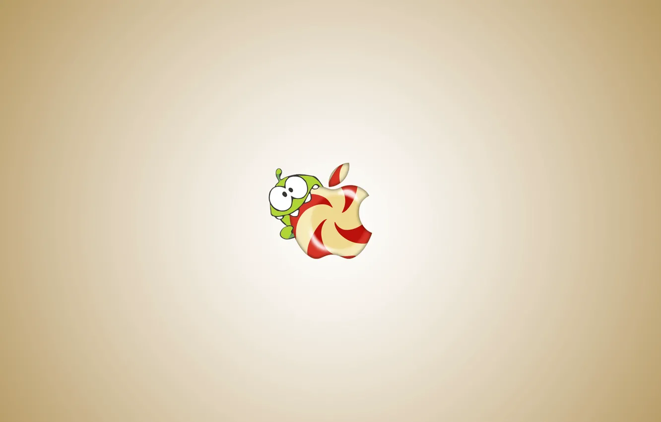 Photo wallpaper apple, Lollipop, candy, cut the rope, Om nom, cut the ROP