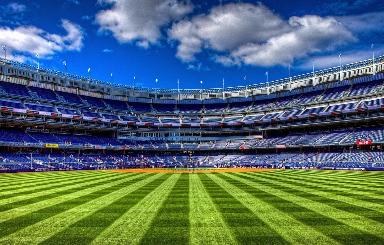 Photo wallpaper field, tribune, stadium