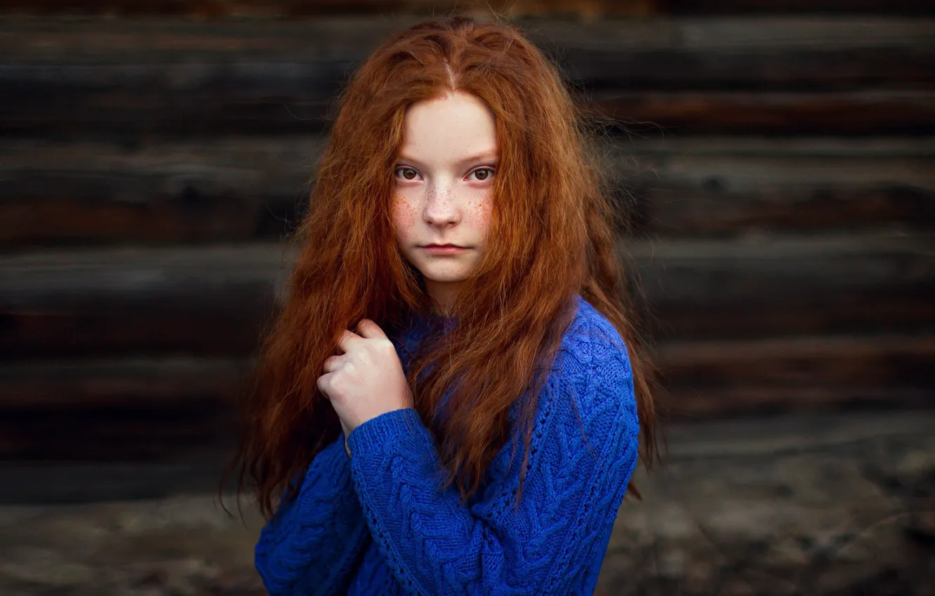 Photo wallpaper portrait, girl, freckles, redhead, Portrait photography