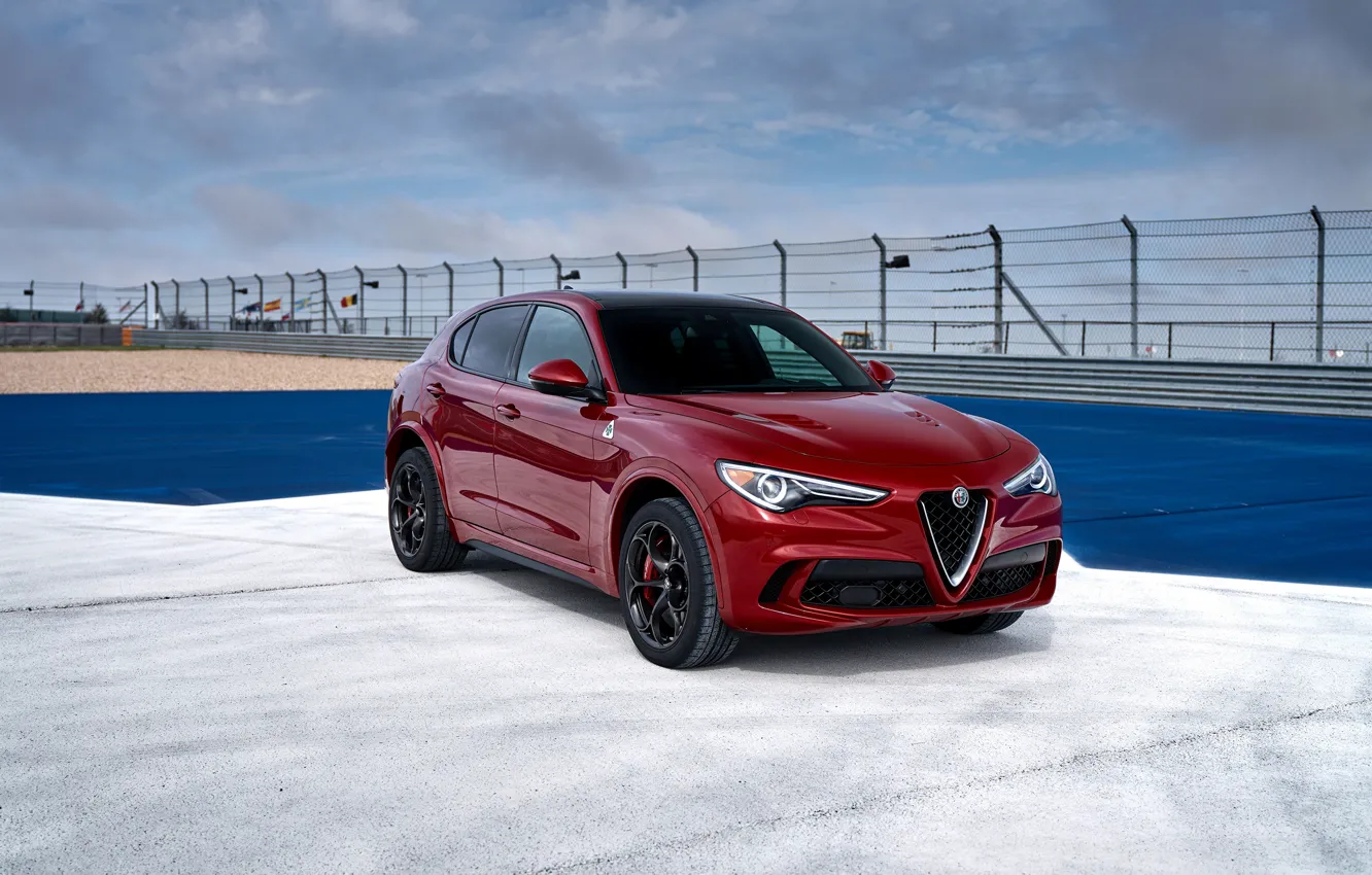 Photo wallpaper auto, Alfa Romeo, Burgundy, Stelvio Four-Leaf Clover