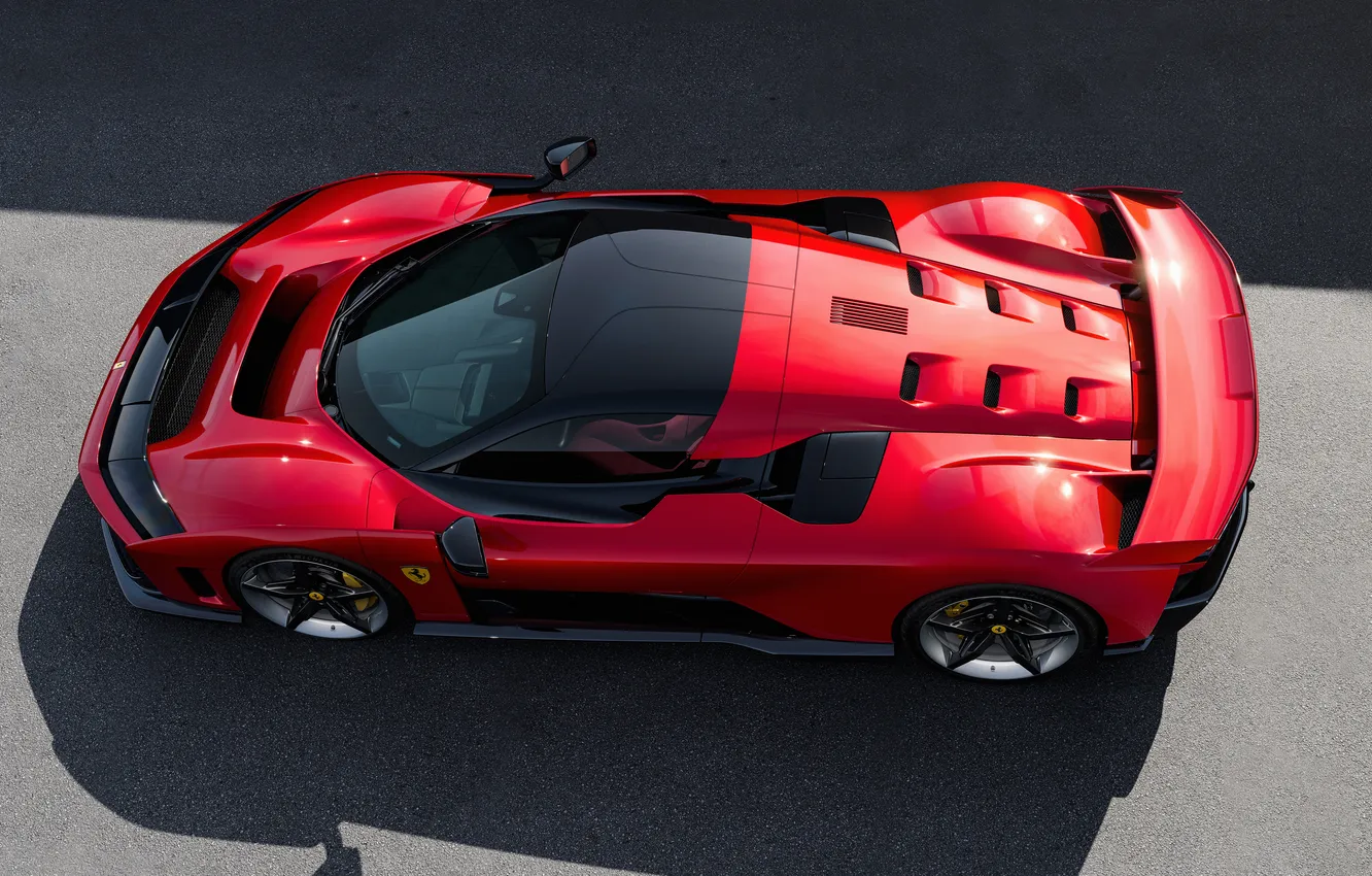 Photo wallpaper The view from the top, Supercar, 2025, Italy Car, V6 Engine, Red & Black, Twin …