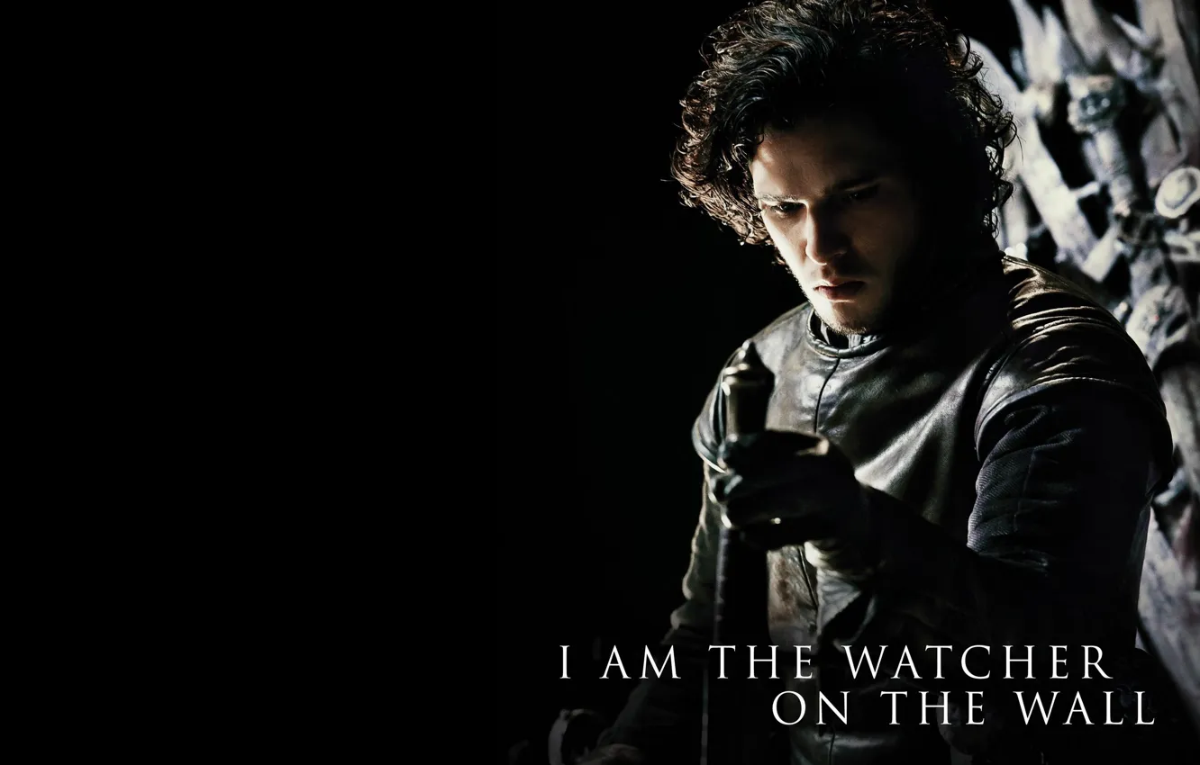 Photo wallpaper black, Game of Thrones, 2560x1600, Jon Snow, Kit Harington