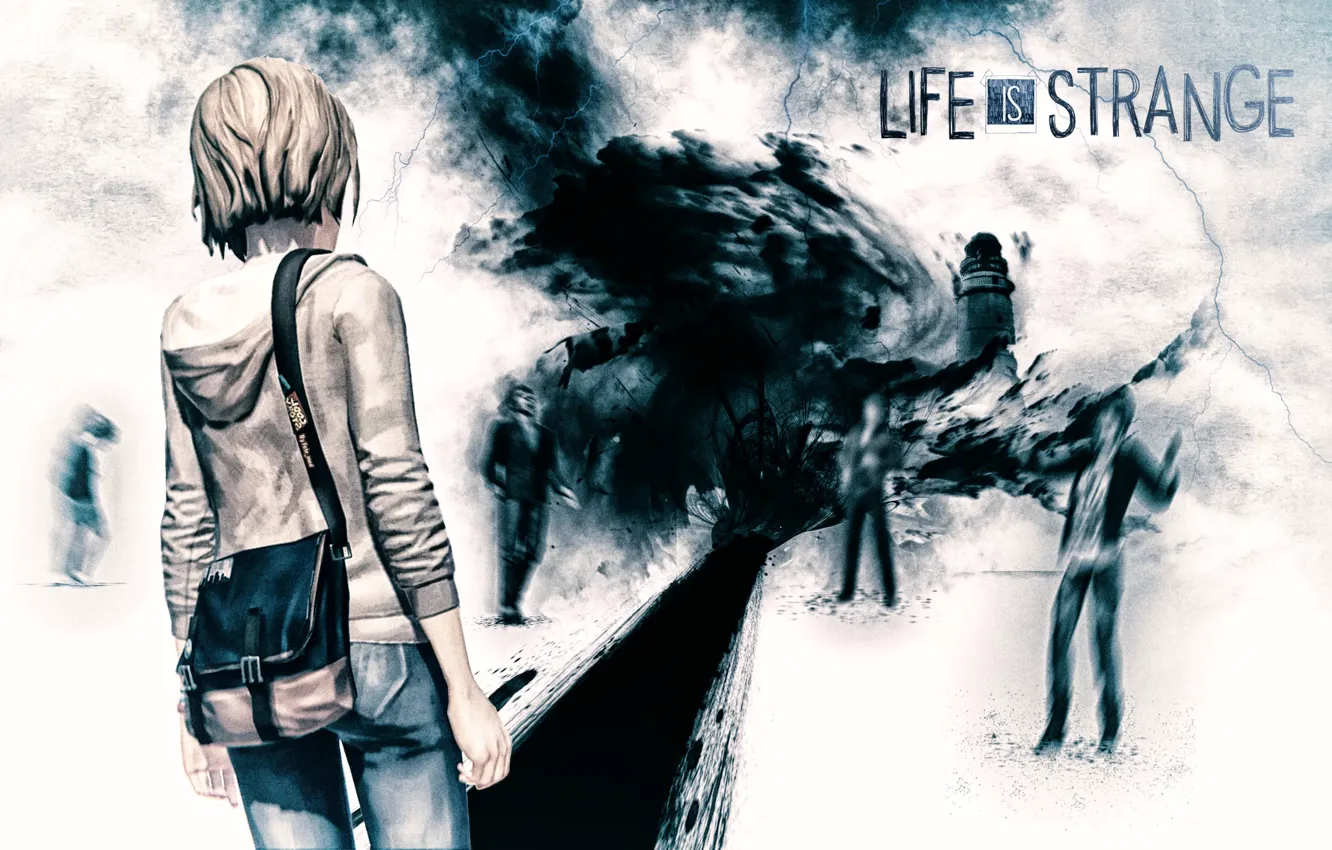 Photo wallpaper the storm, storm, the game, lighthouse, tornado, fan art, Life Is Strange, Max Caulfield
