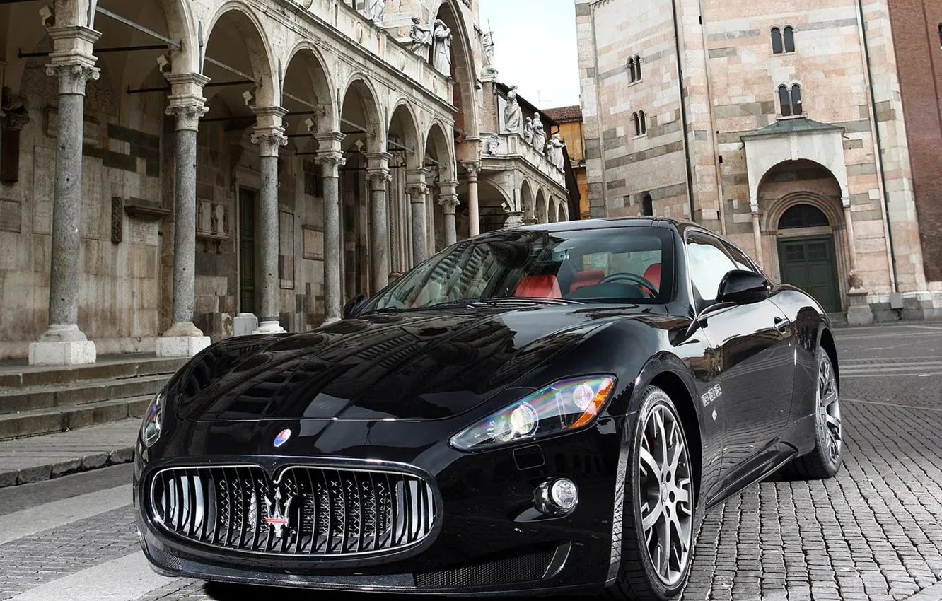 Photo wallpaper Maserati, Black, The city, Maserati