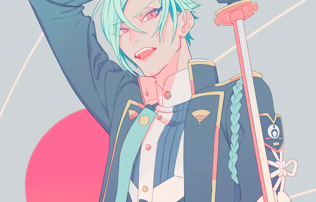 Photo wallpaper sword, katana, guy, Touken Ranbu, Dance of swords, Hizamaru