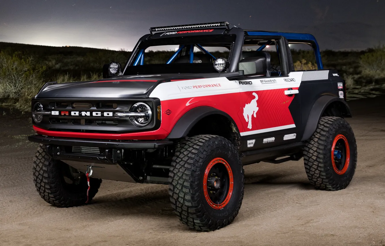 Photo wallpaper exterior, Race Truck, 2021, Ford Bronco 4600, Ford Performance