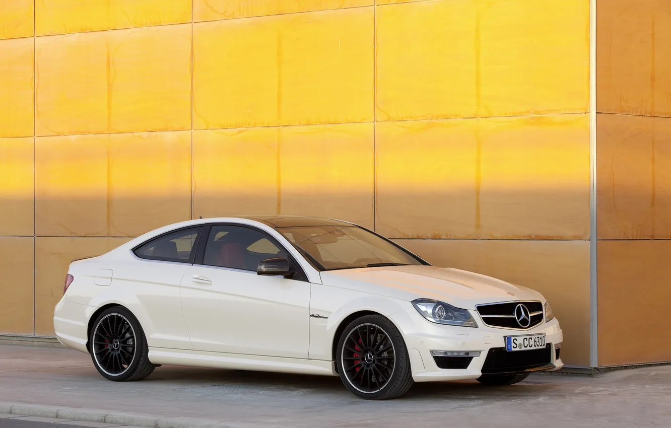 Photo wallpaper car, machine, Mercedes C63 AMG Coupe 2012, 3000x1921