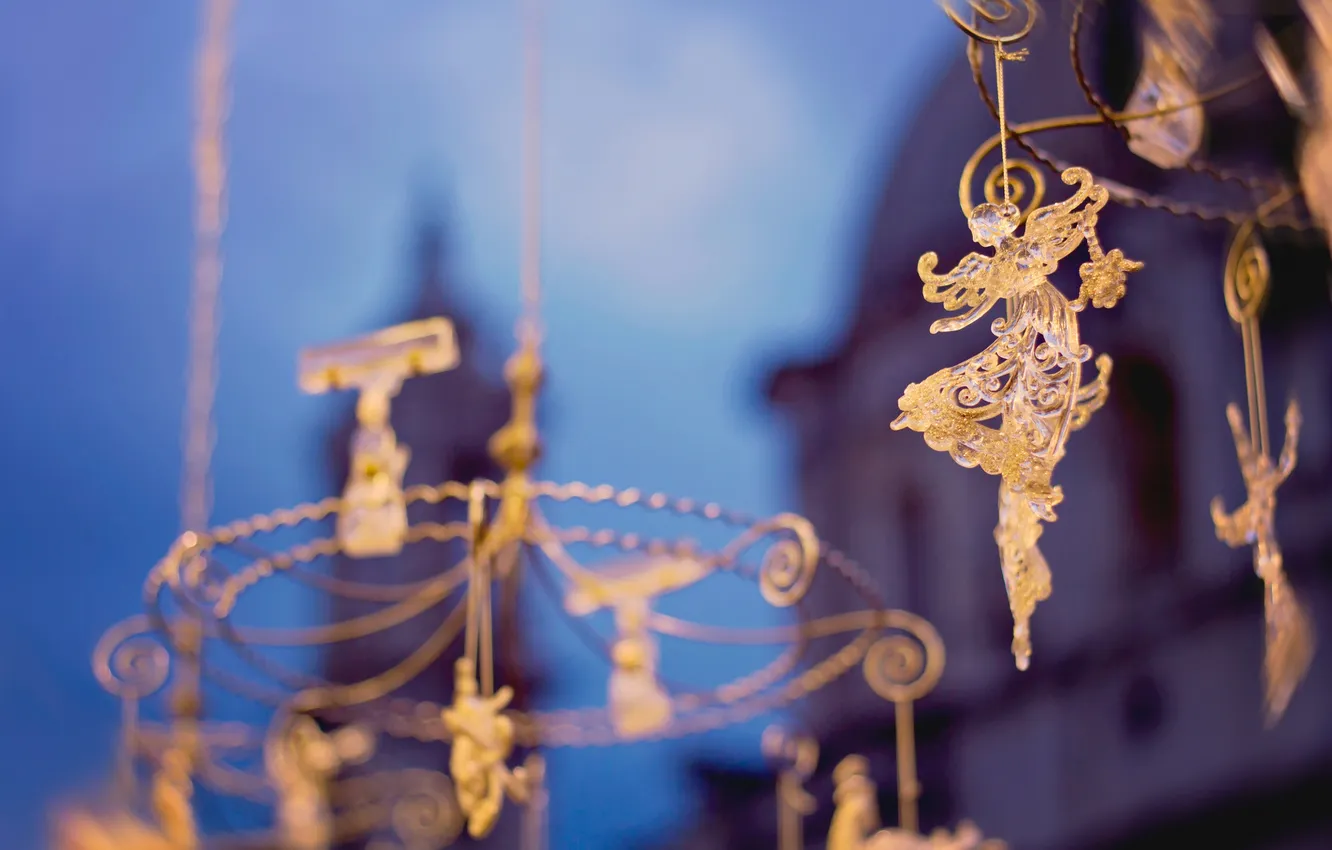 Photo wallpaper decoration, angel, hanging