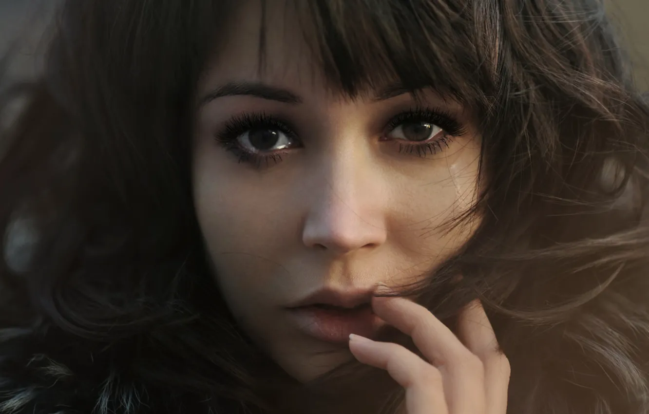 Photo wallpaper eyes, look, girl, face, tears, experience