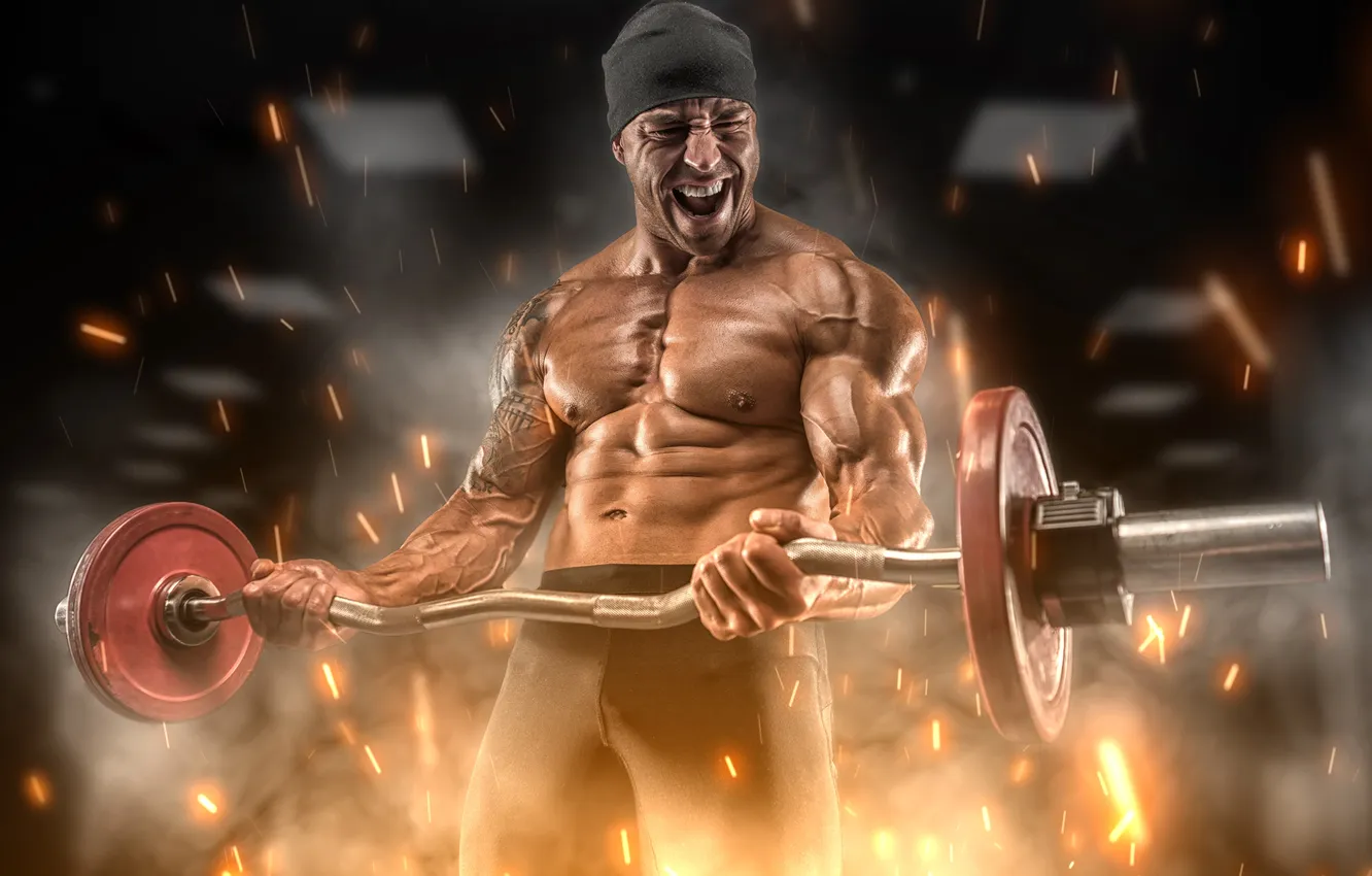 Photo wallpaper lifestyle, heavy, Hardcore, Male, handsome, gym, healthy, health