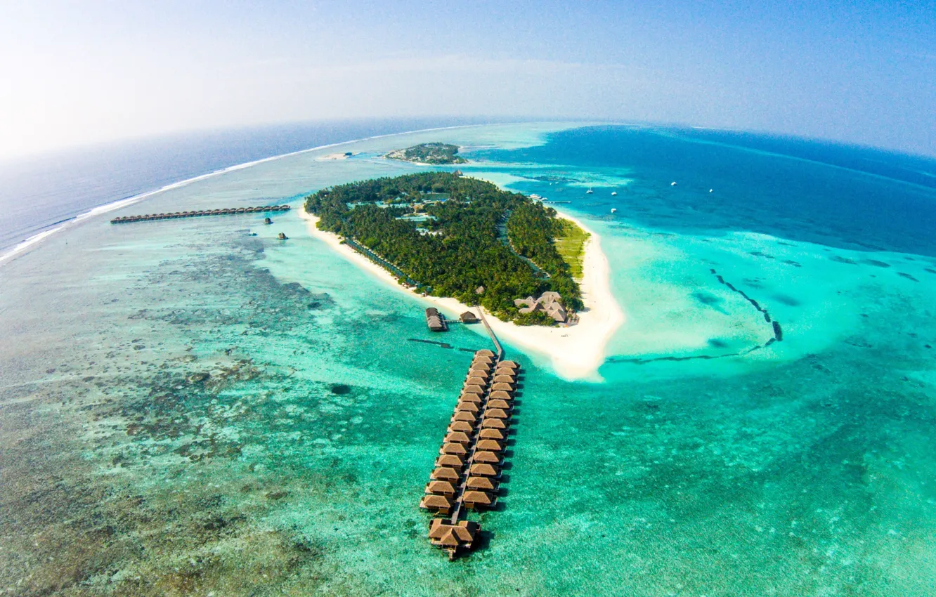Photo wallpaper the ocean, island, Atoll, The Maldives, resort, Maldives, Meeru Island