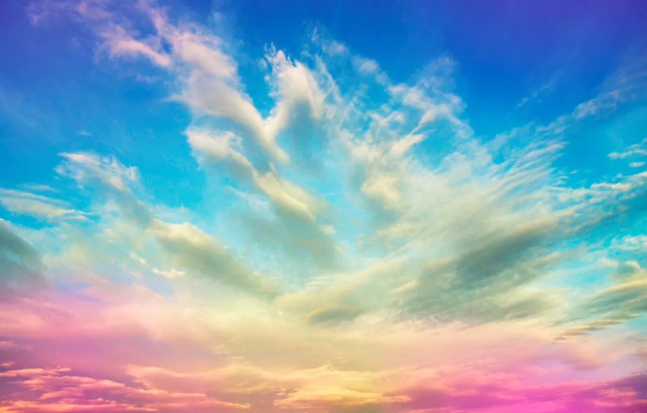 Photo wallpaper the sky, clouds, color