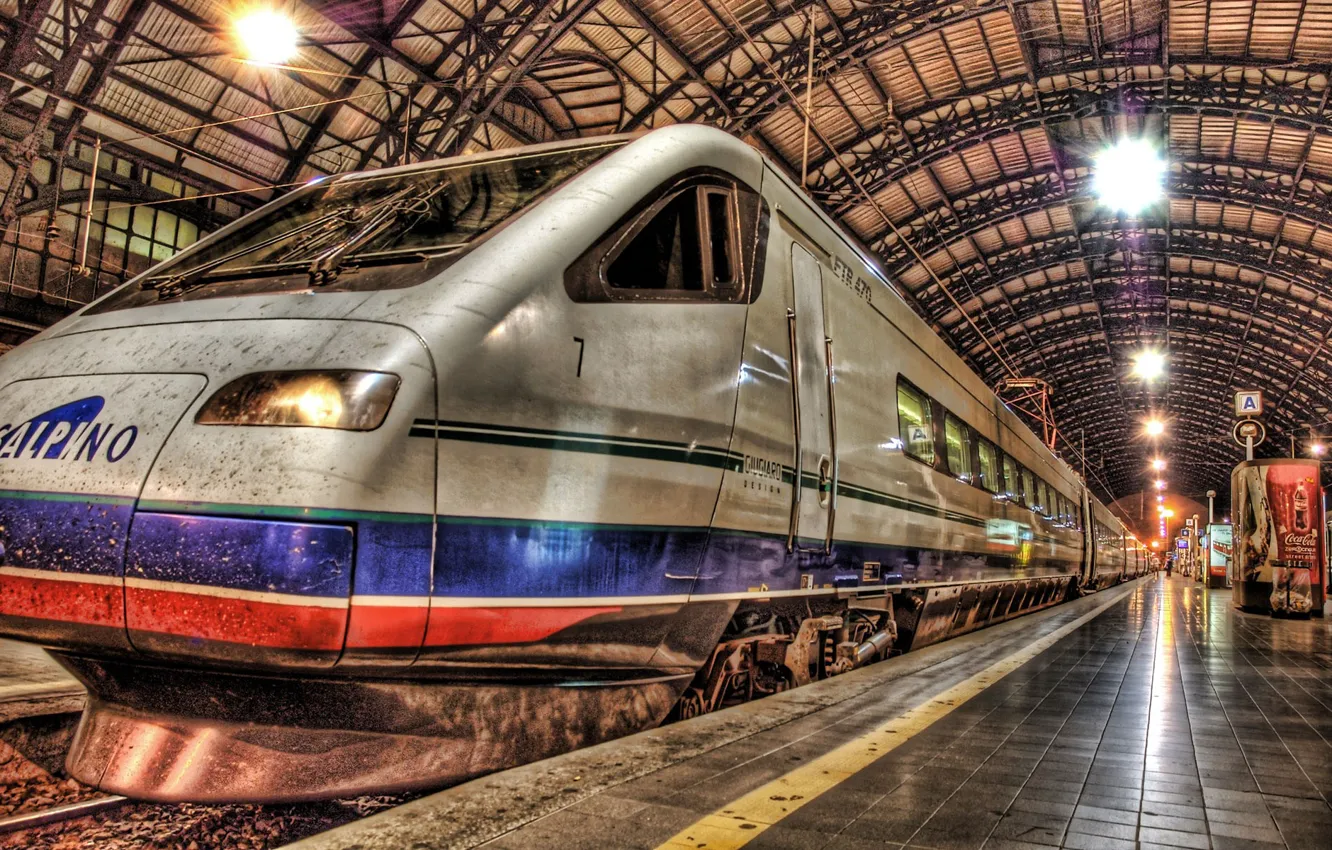 Photo wallpaper Train, Peron, Station