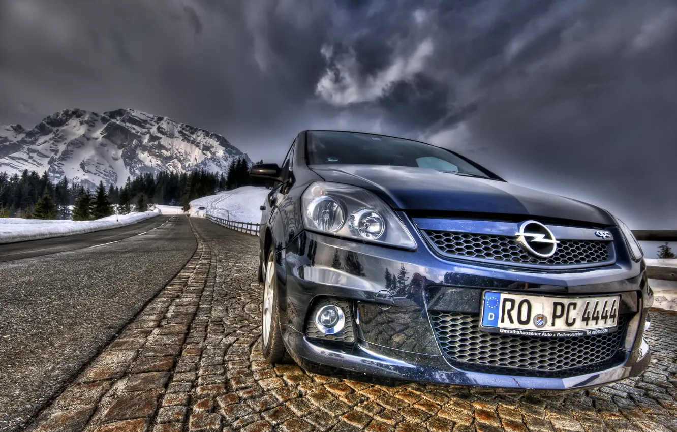 Photo wallpaper the sky, mountains, opel