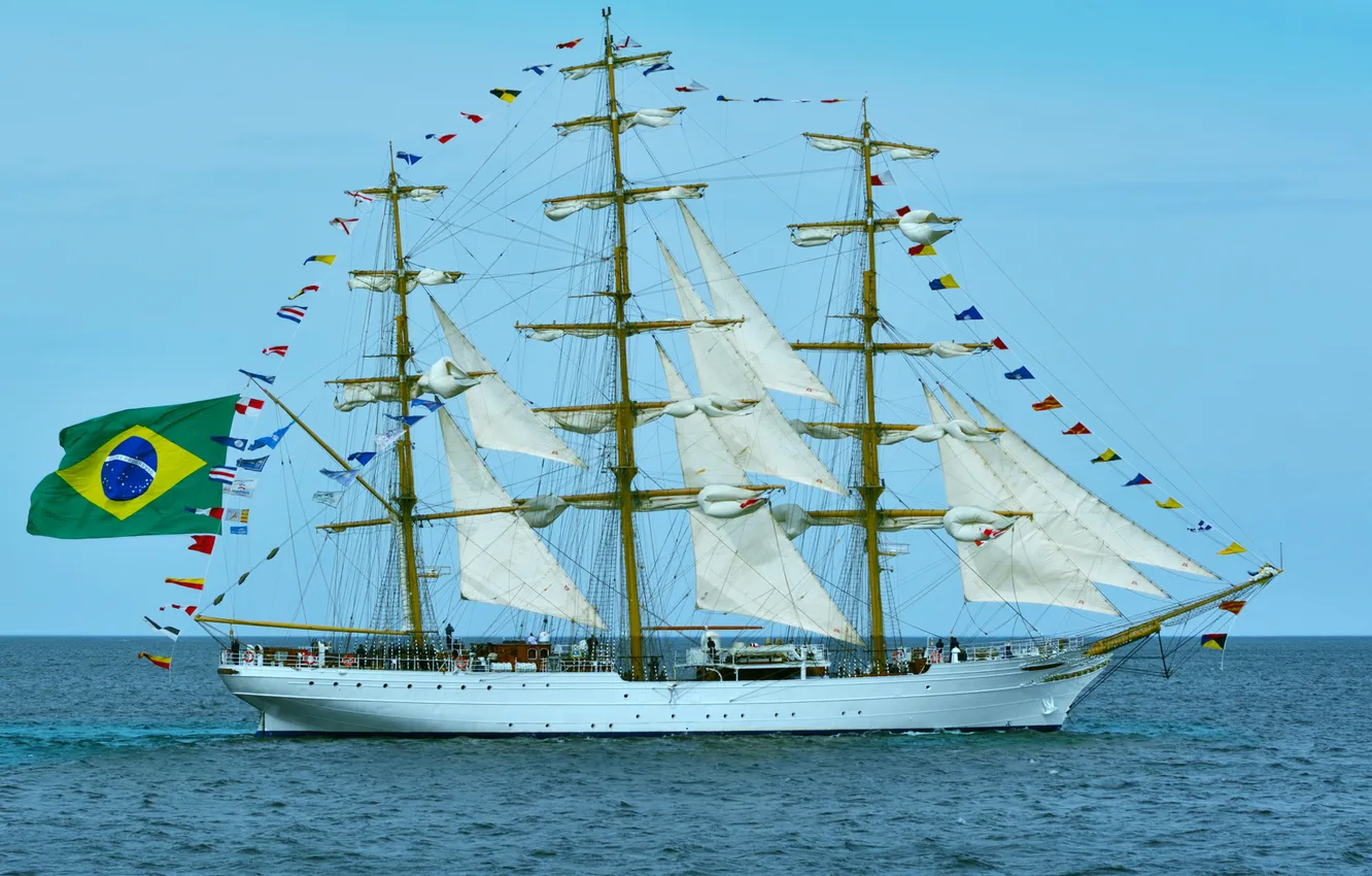 Photo wallpaper Brazilian Navy, training sailboat, Cisco Branco