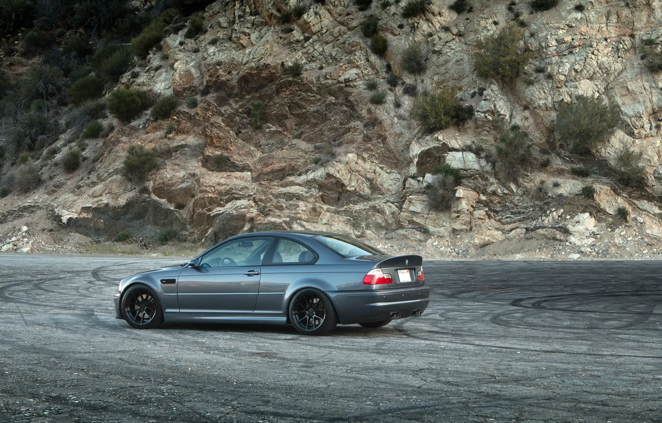 Photo wallpaper Grey, E46, M3, Dual exhaust